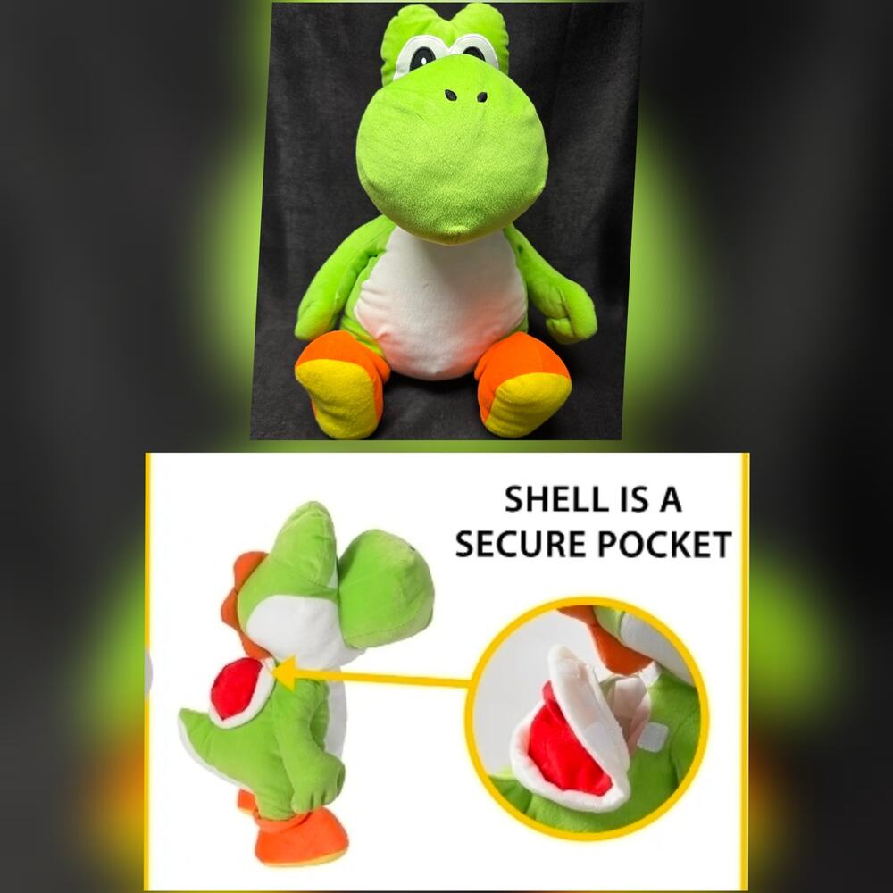 Nintendo Super Mario Yoshi Plush Hidden Shell Pocket Large Stuffed Animal Doll
